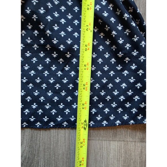 Tommy Hilfiger Womens Navy Blue Short Sleeve Button-Down Blouse With Tie Waist M - Picture 7 of 8